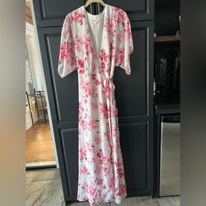 Floral Maxi Dress in Pink and White